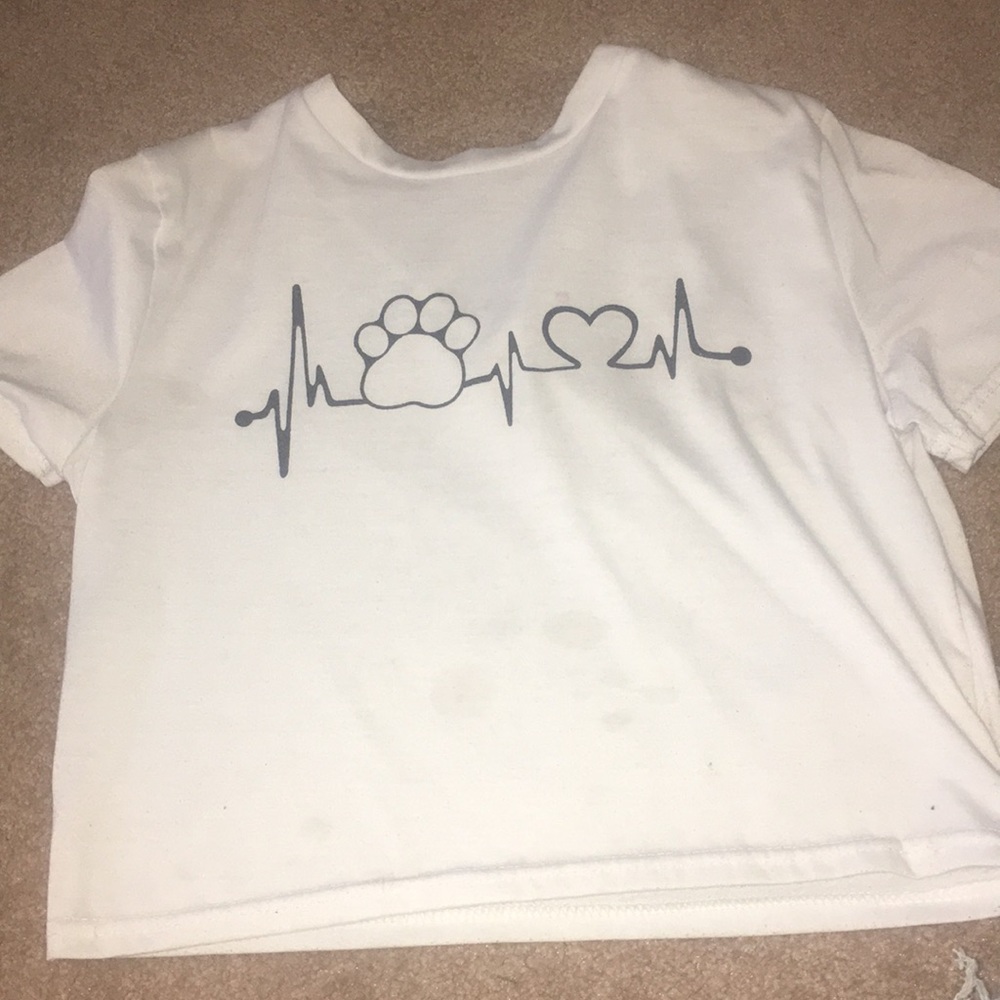 Dog paw heartbeat whit crop top